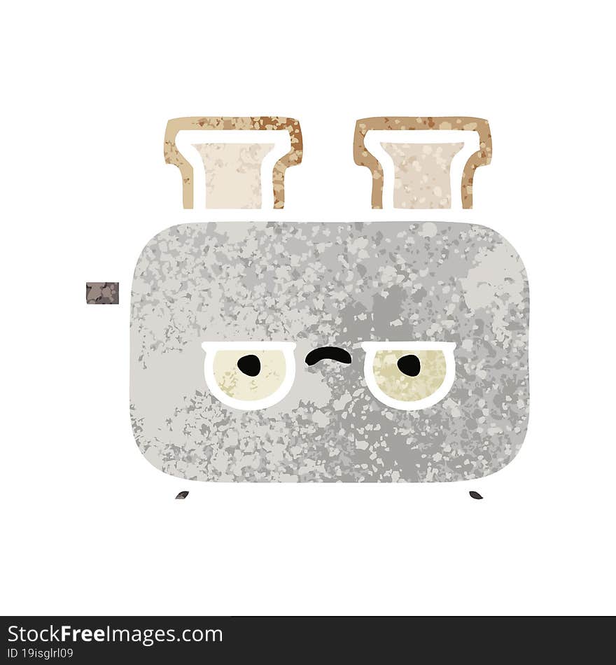 retro illustration style cartoon of a toaster