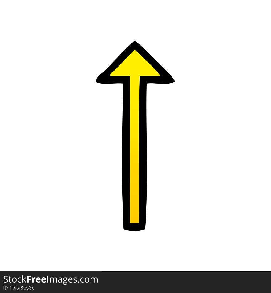 gradient shaded cartoon of a long arrow symbol