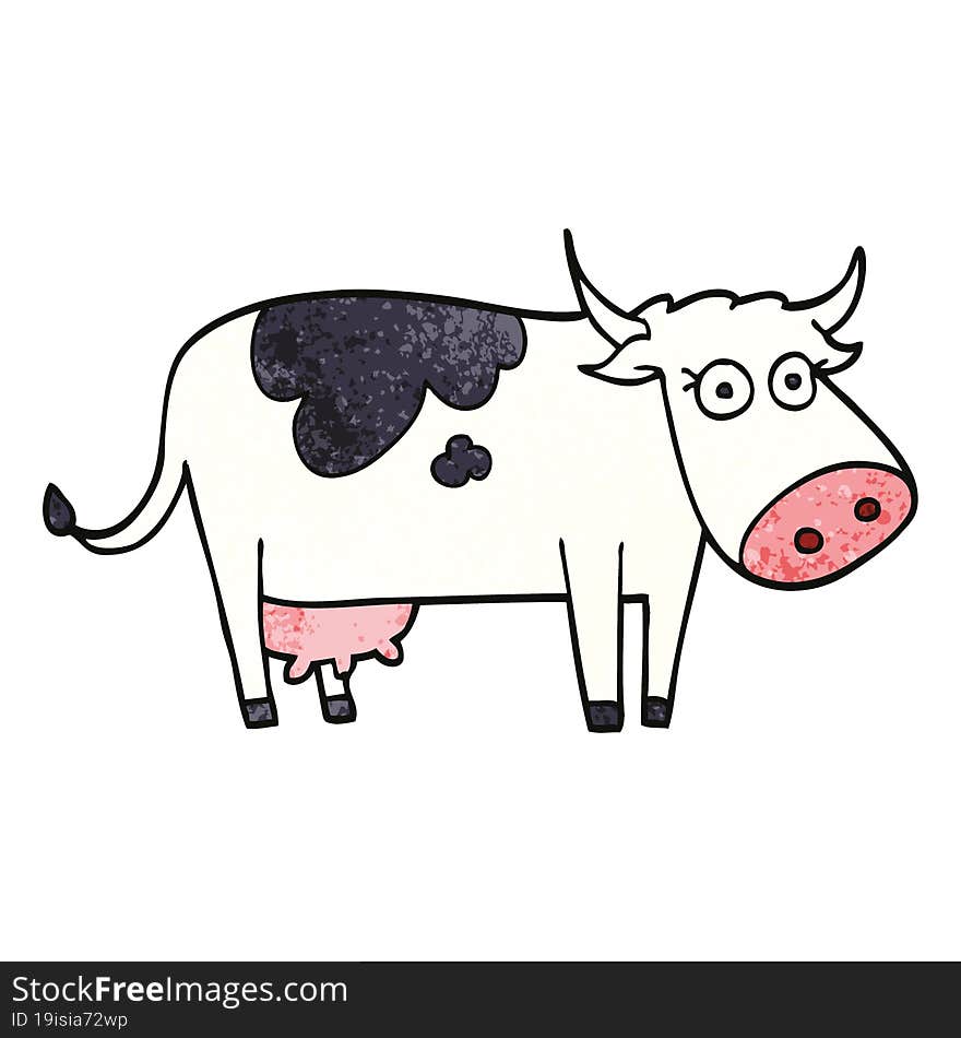 Cartoon Doodle Farm Cow