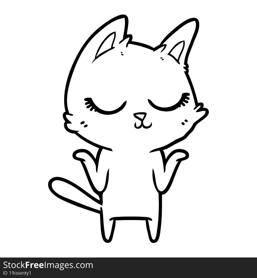 calm cartoon cat. calm cartoon cat