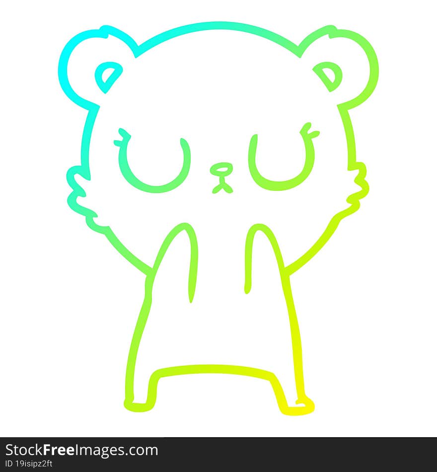 cold gradient line drawing peaceful cartoon polar bear