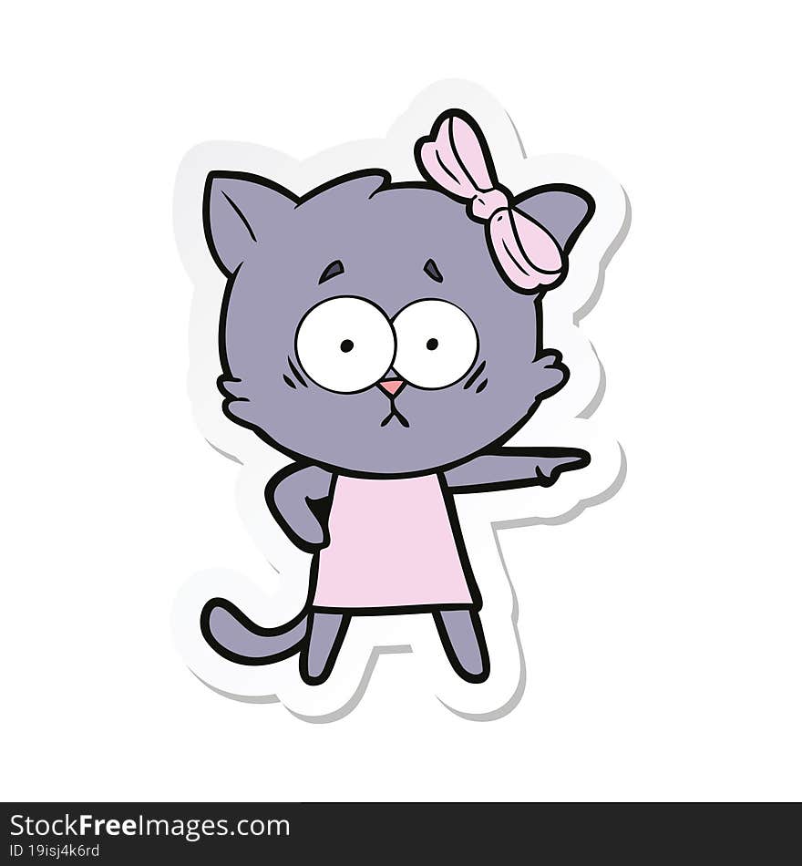 sticker of a cartoon cat