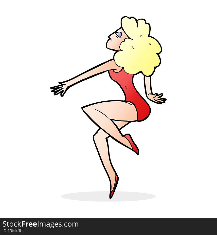 cartoon dancing woman