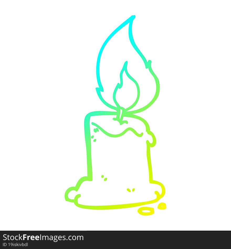 Cold Gradient Line Drawing Cartoon Candle