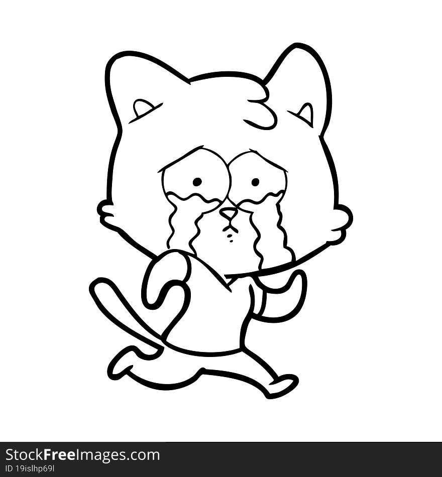 crying cartoon cat. crying cartoon cat