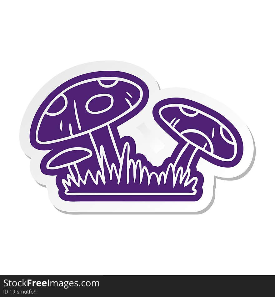 cartoon sticker of a toad stool