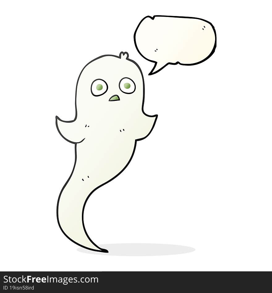 freehand drawn speech bubble cartoon halloween ghost