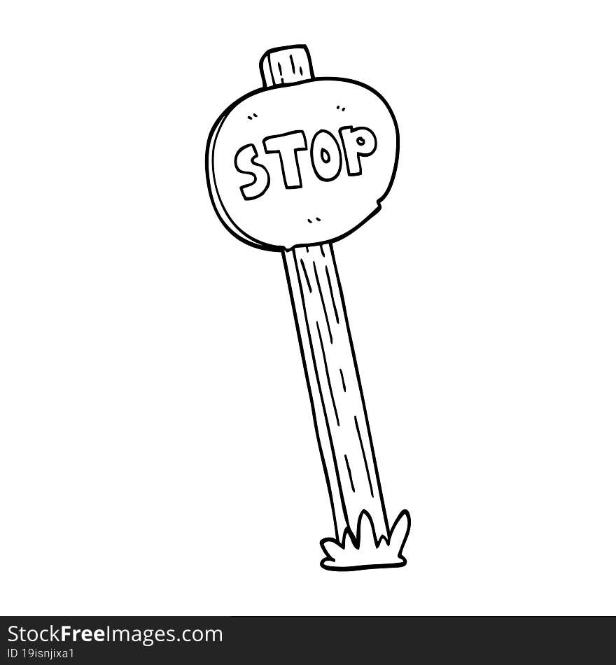 line drawing cartoon traffic signs