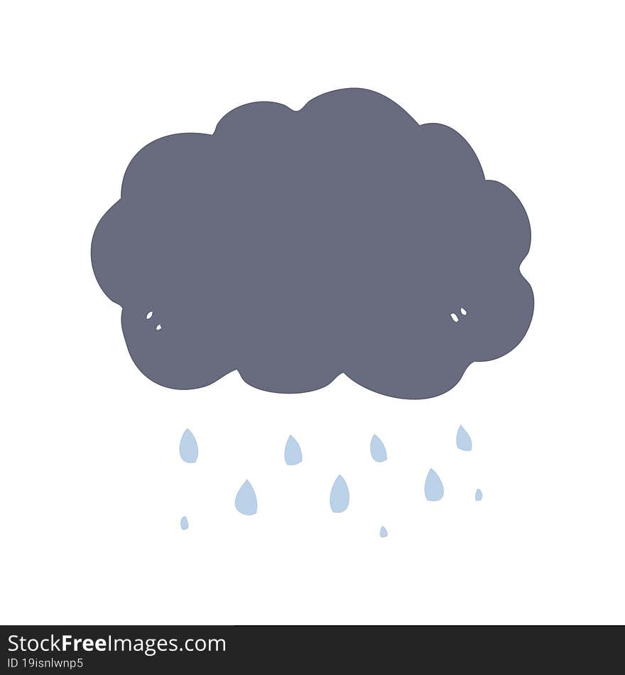 flat color style cartoon cloud raining