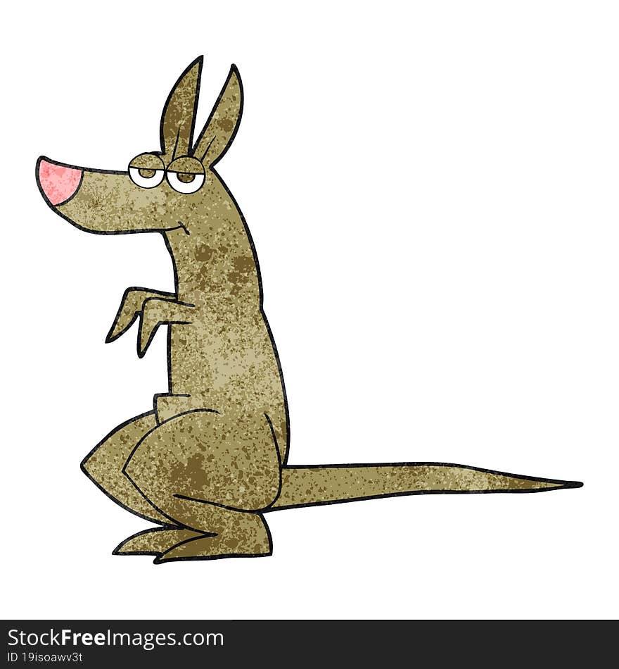 freehand textured cartoon kangaroo