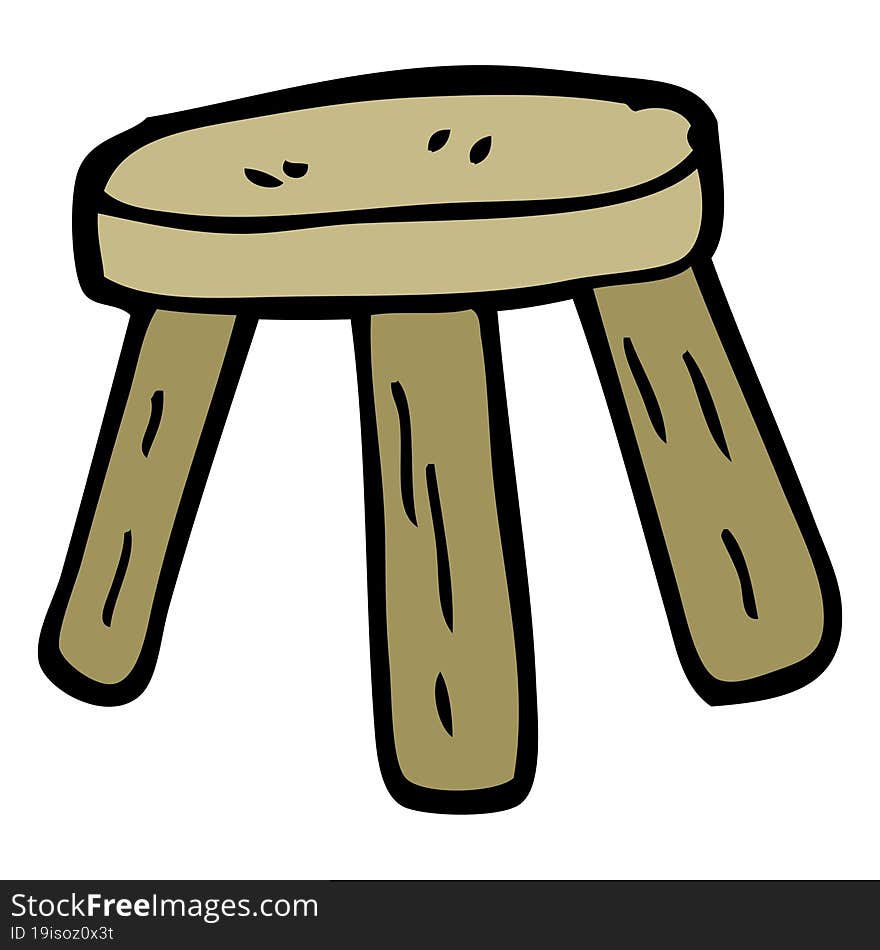 Hand Drawn Doodle Style Cartoon Small Stool