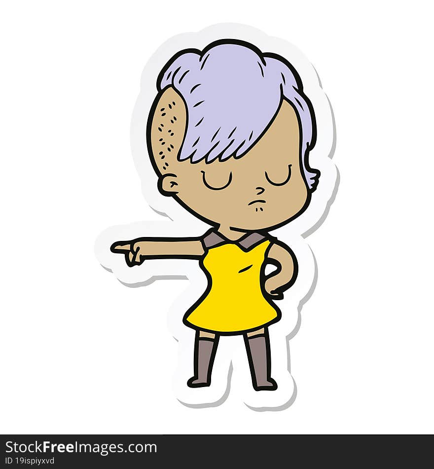 sticker of a cartoon woman