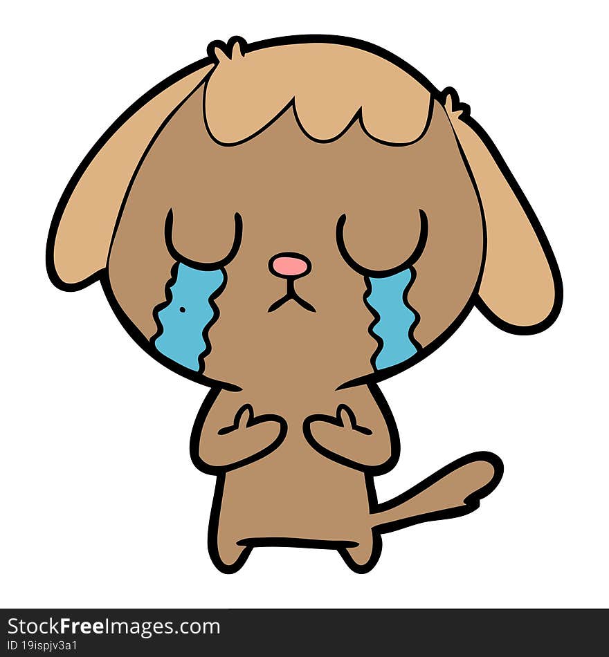 cute cartoon dog crying. cute cartoon dog crying