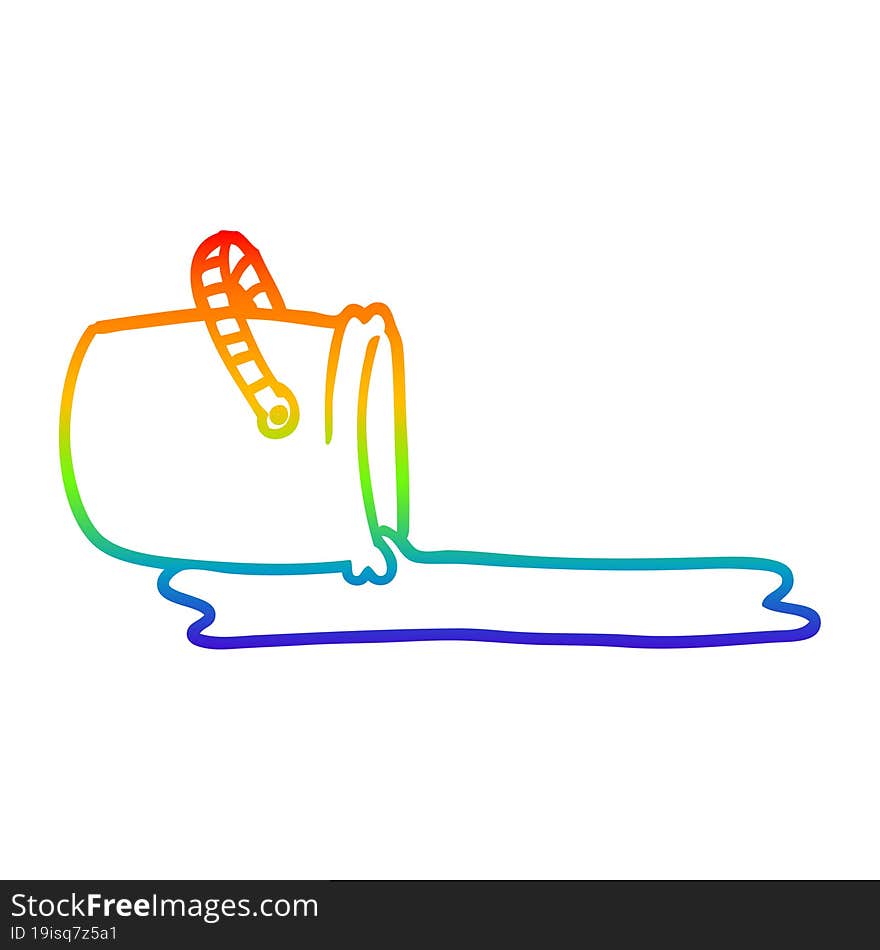 rainbow gradient line drawing cartoon bucket