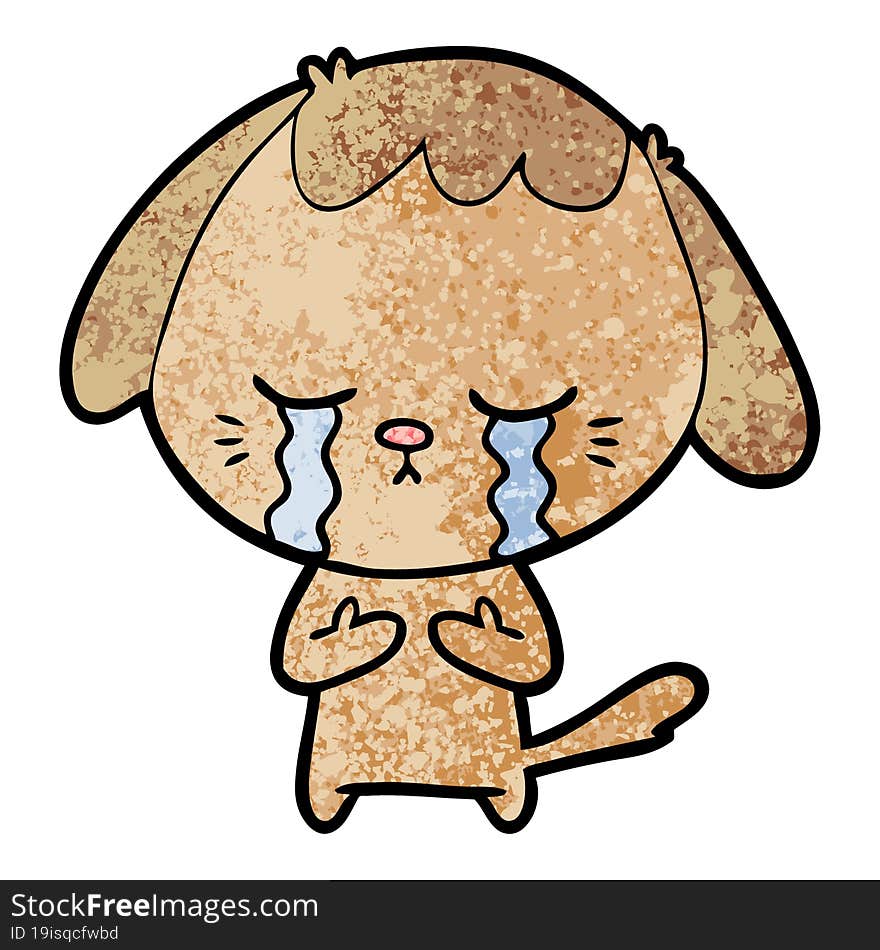 cartoon crying dog. cartoon crying dog