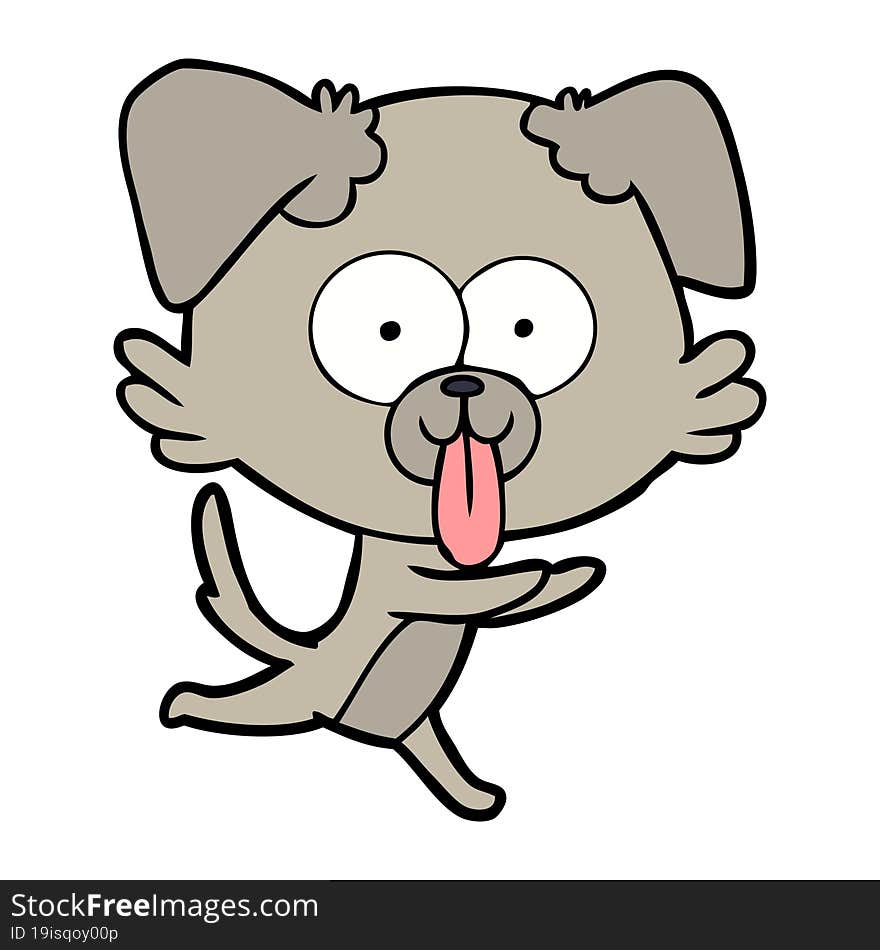 cartoon running dog with tongue sticking out. cartoon running dog with tongue sticking out