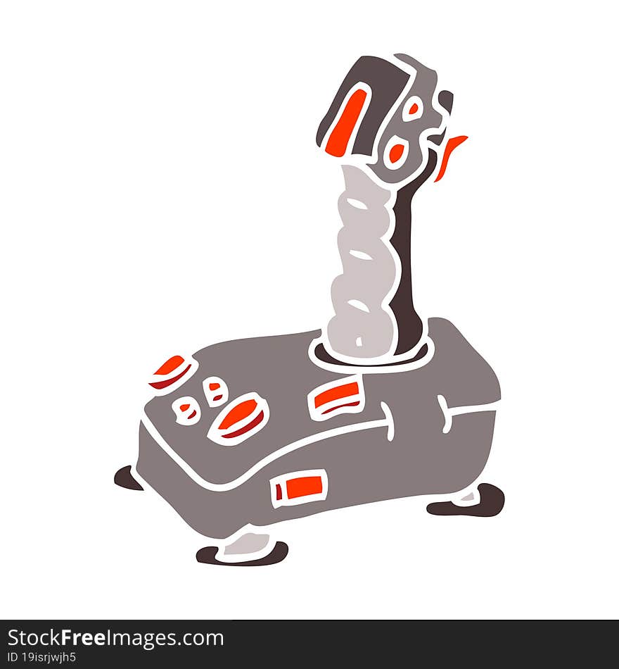 flat color illustration cartoon joystick