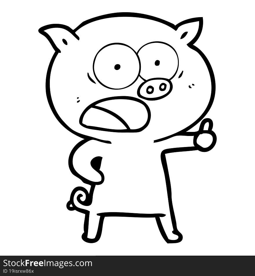 cartoon pig shouting. cartoon pig shouting