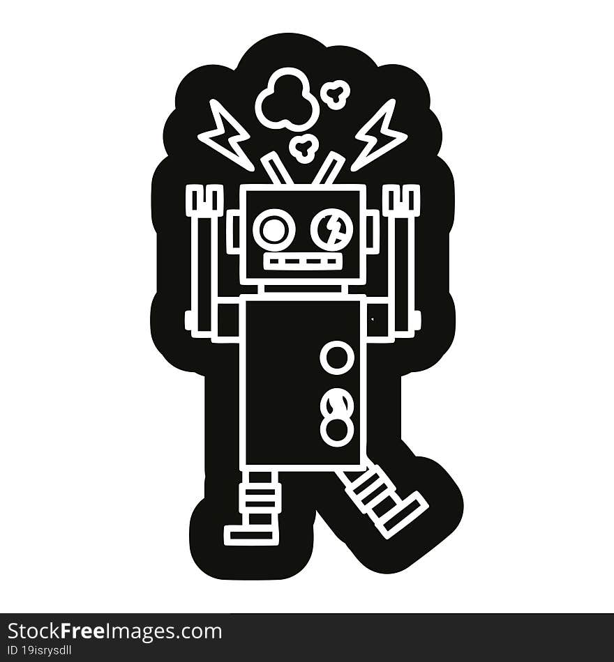 malfunctioning robot icon symbol