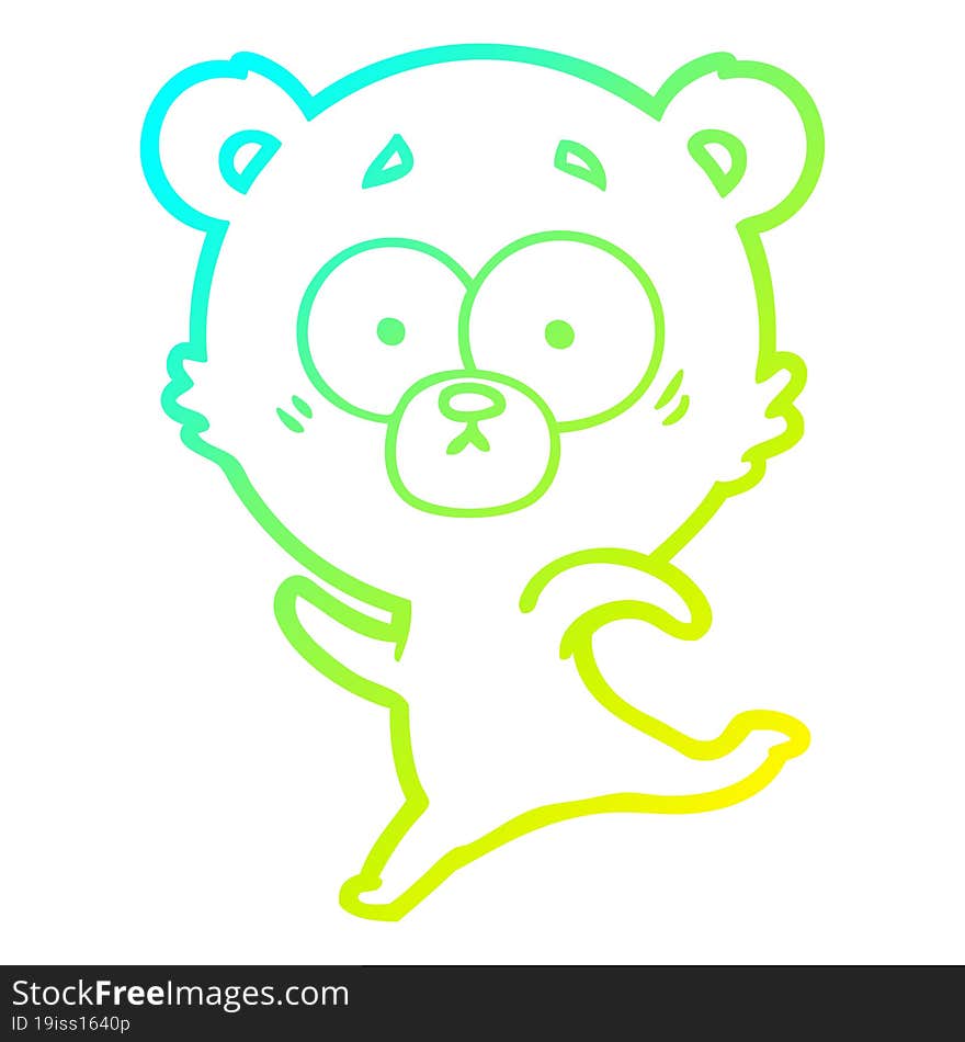 cold gradient line drawing surprised polar bear cartoon