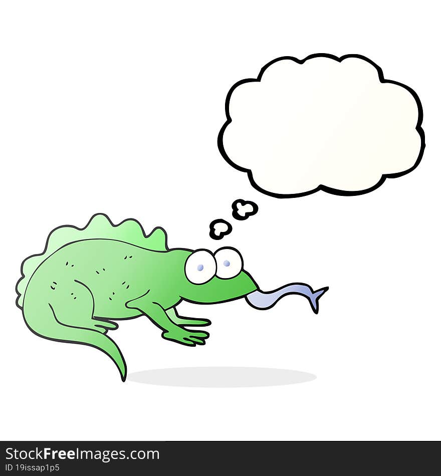 thought bubble cartoon lizard