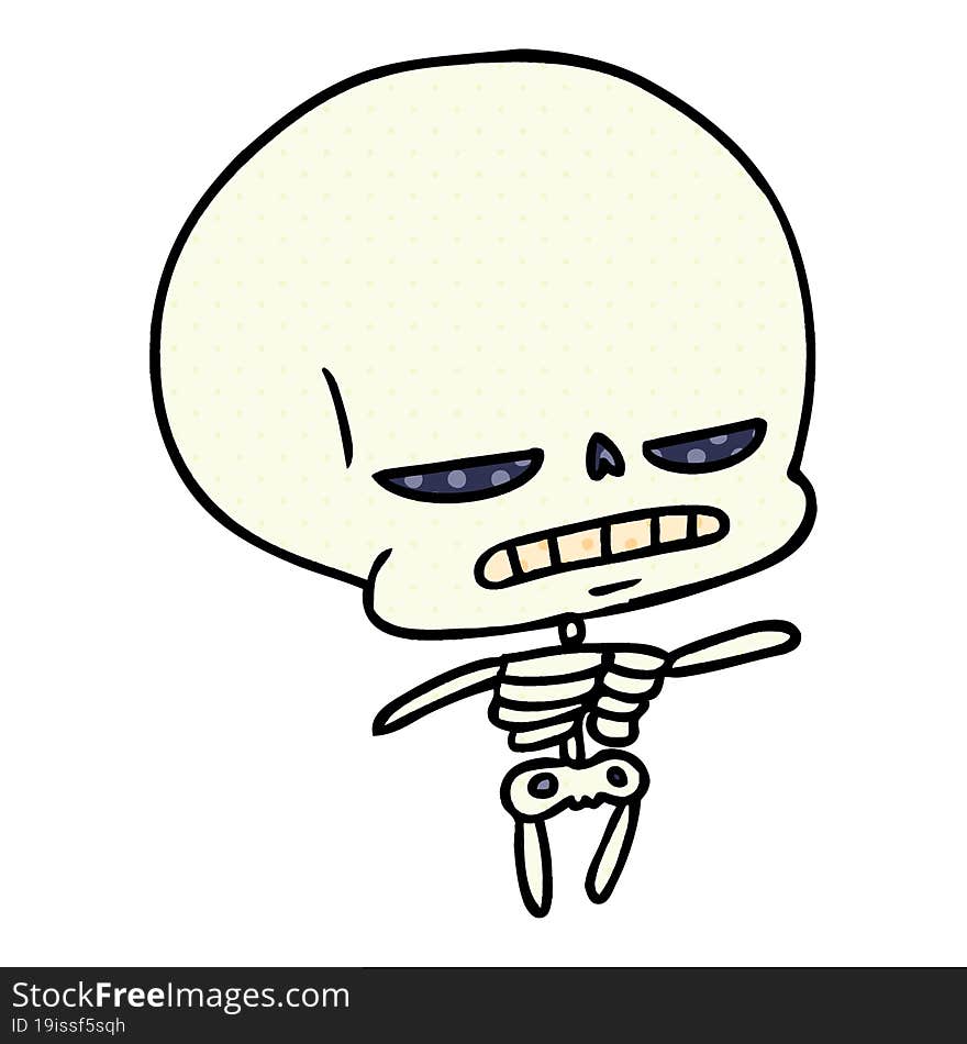 cartoon of spooky kawaii skeleton