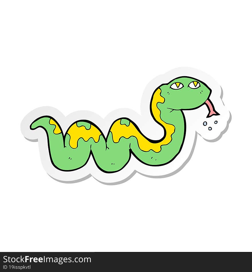 Sticker Of A Cartoon Snake