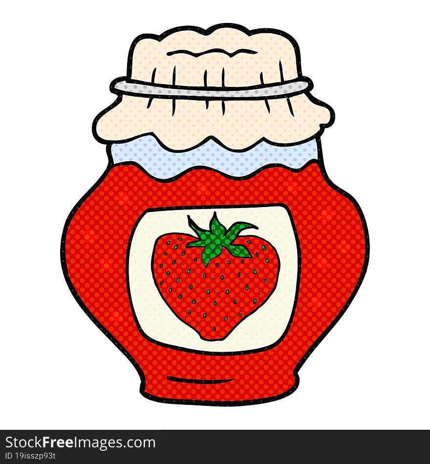 cartoon jar of strawberry jam