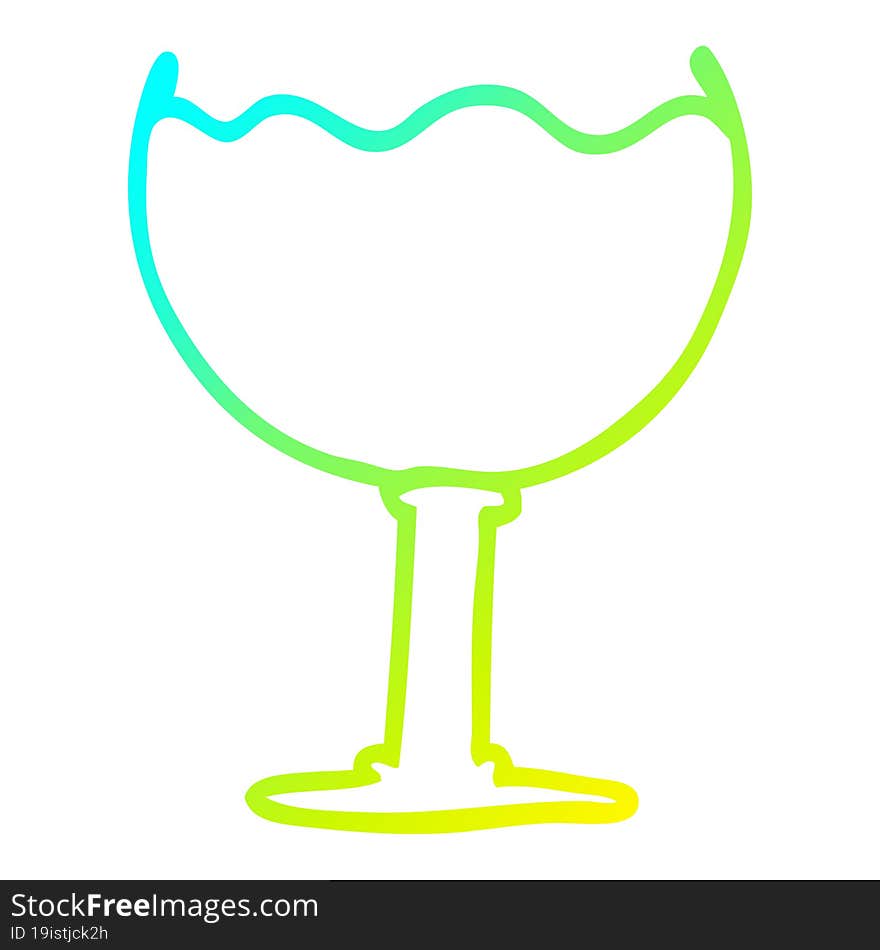 cold gradient line drawing cartoon glass of drink