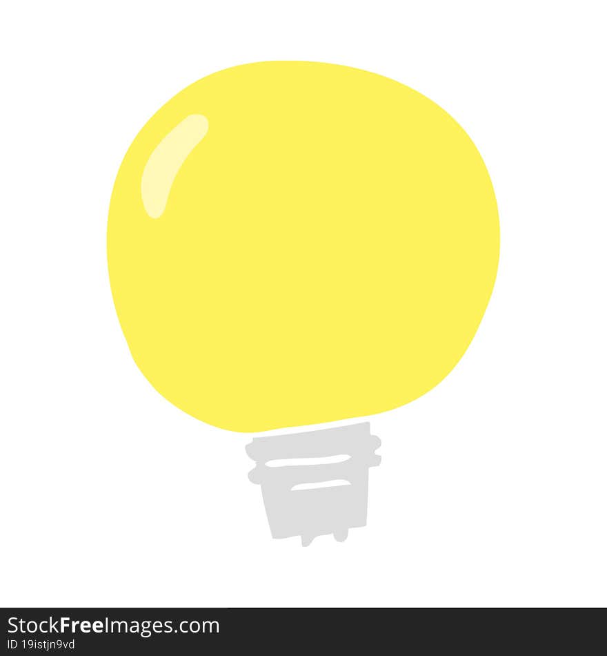 flat color illustration of light bulb. flat color illustration of light bulb