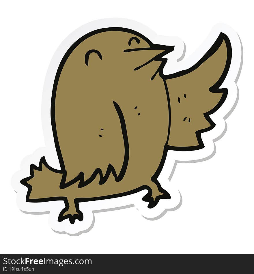 Sticker Of A Cartoon Bird