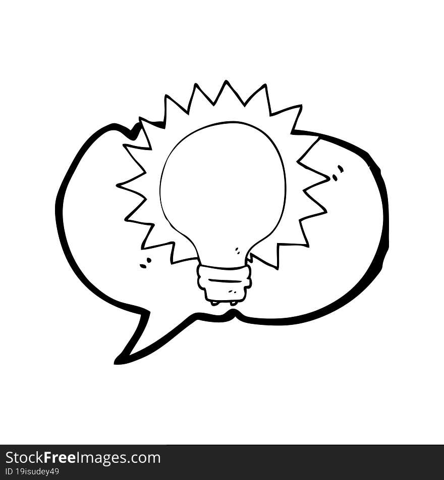 speech bubble cartoon light bulb