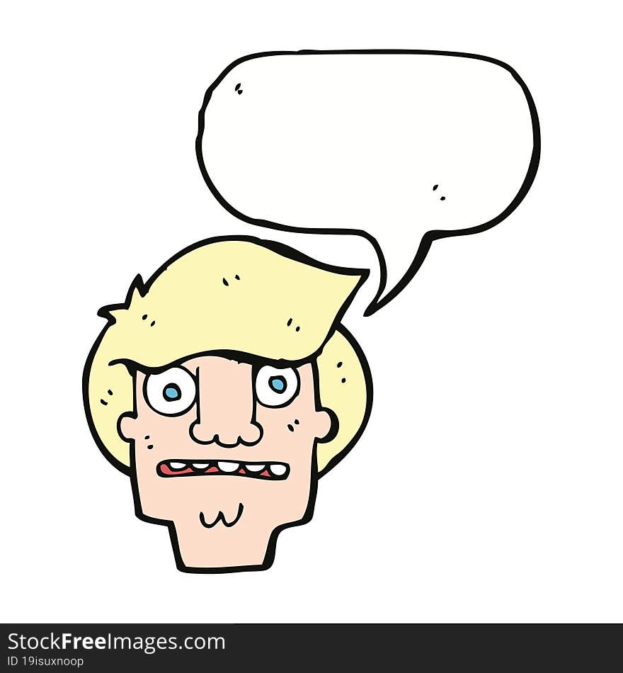 cartoon shocked face with speech bubble