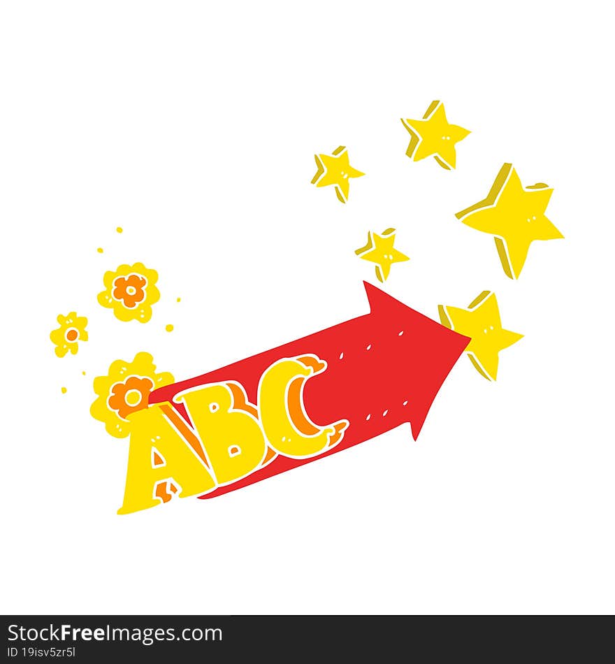 flat color illustration of a cartoon ABC symbol