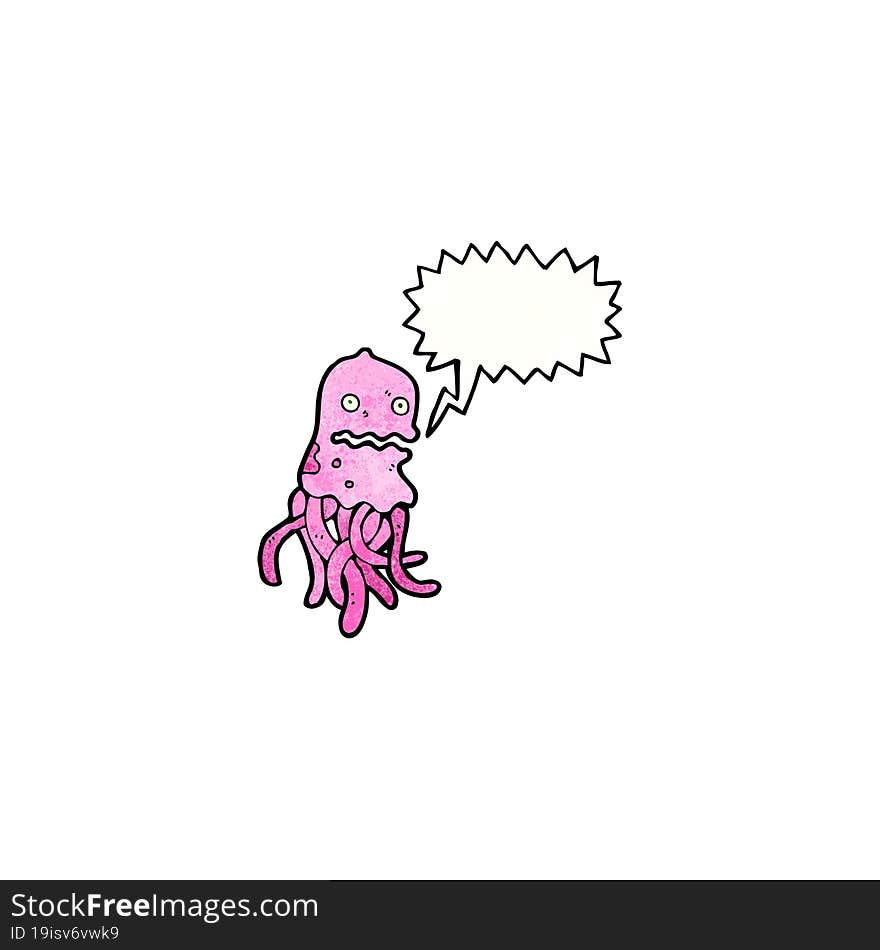 cartoon jellyfish with speech bubble