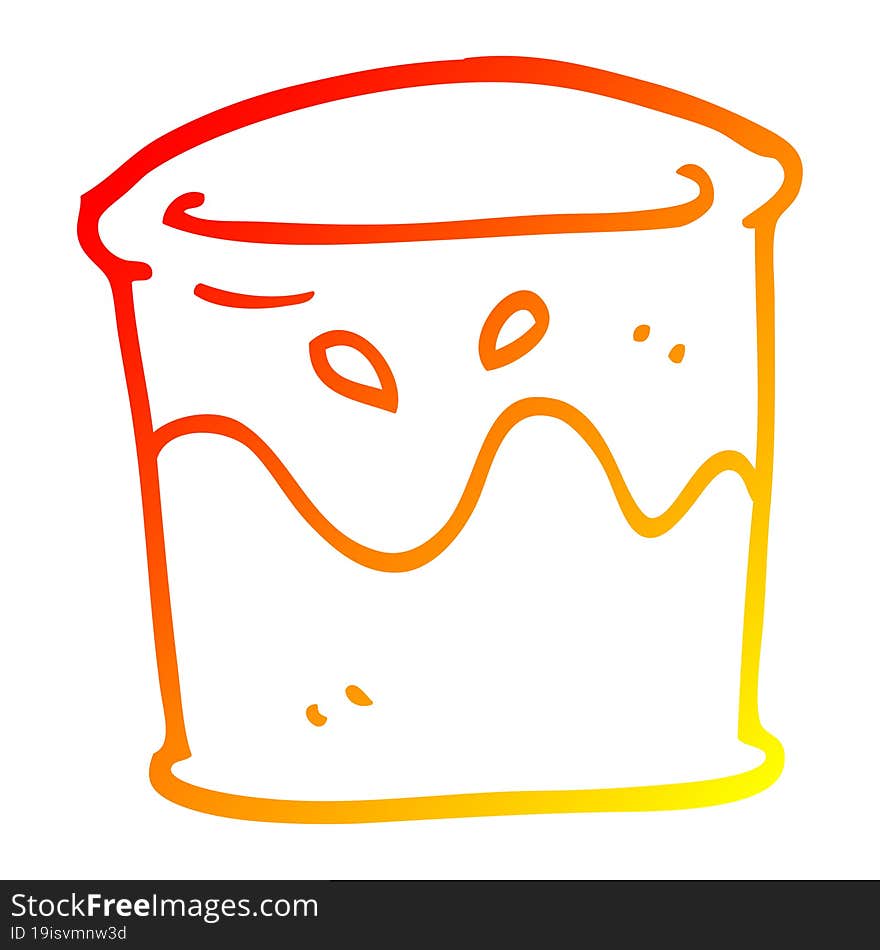 warm gradient line drawing cartoon drink in tumbler