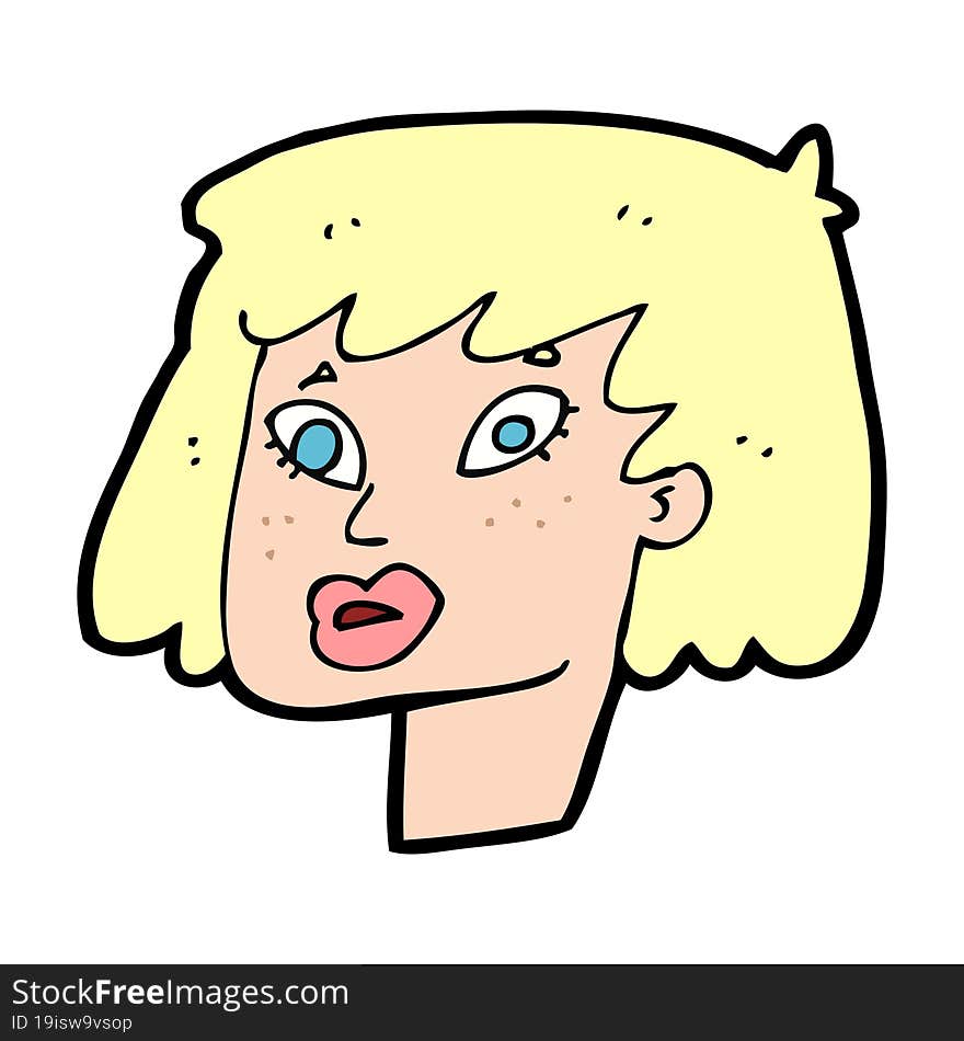 cartoon pretty female face