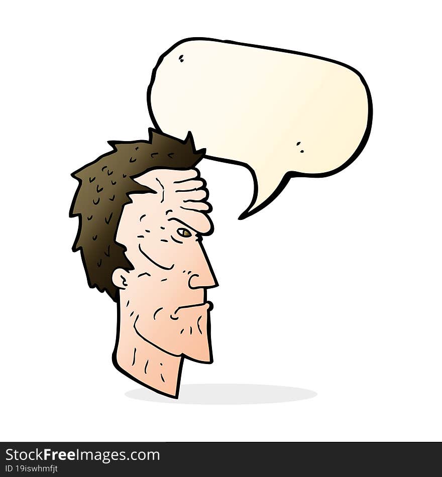 cartoon angry face with speech bubble