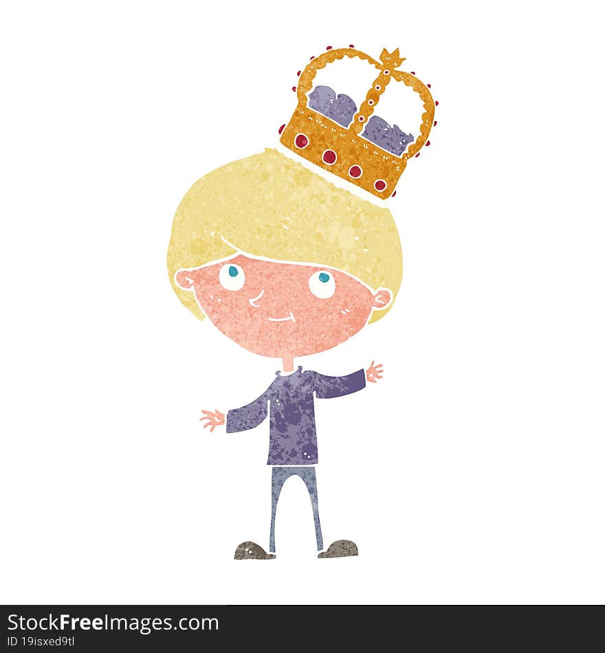 cartoon person wearing crown