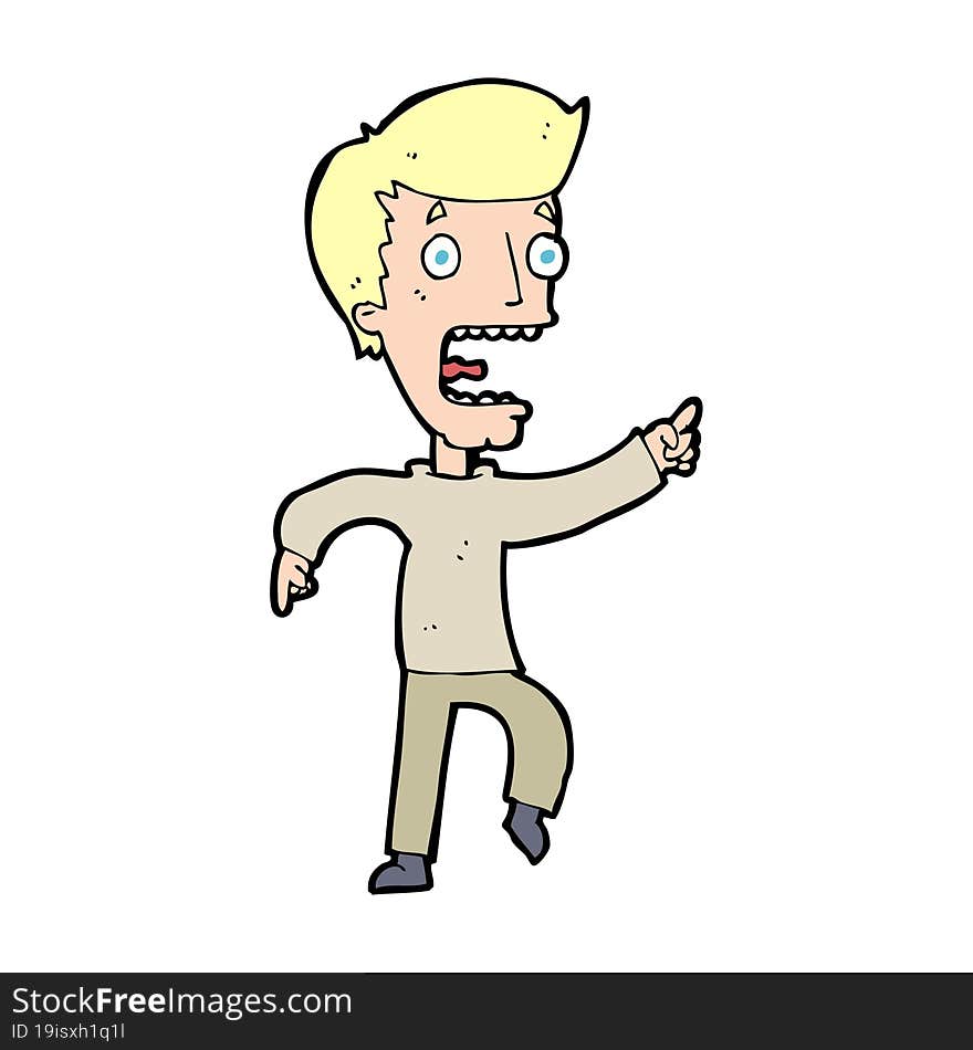 cartoon terrified man