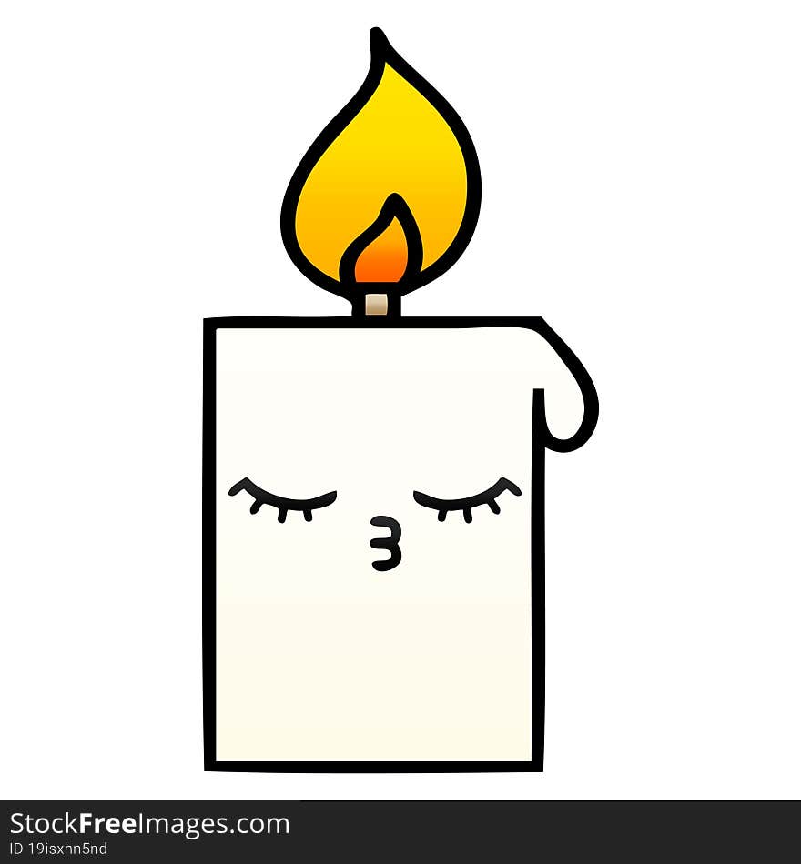 gradient shaded cartoon lit candle