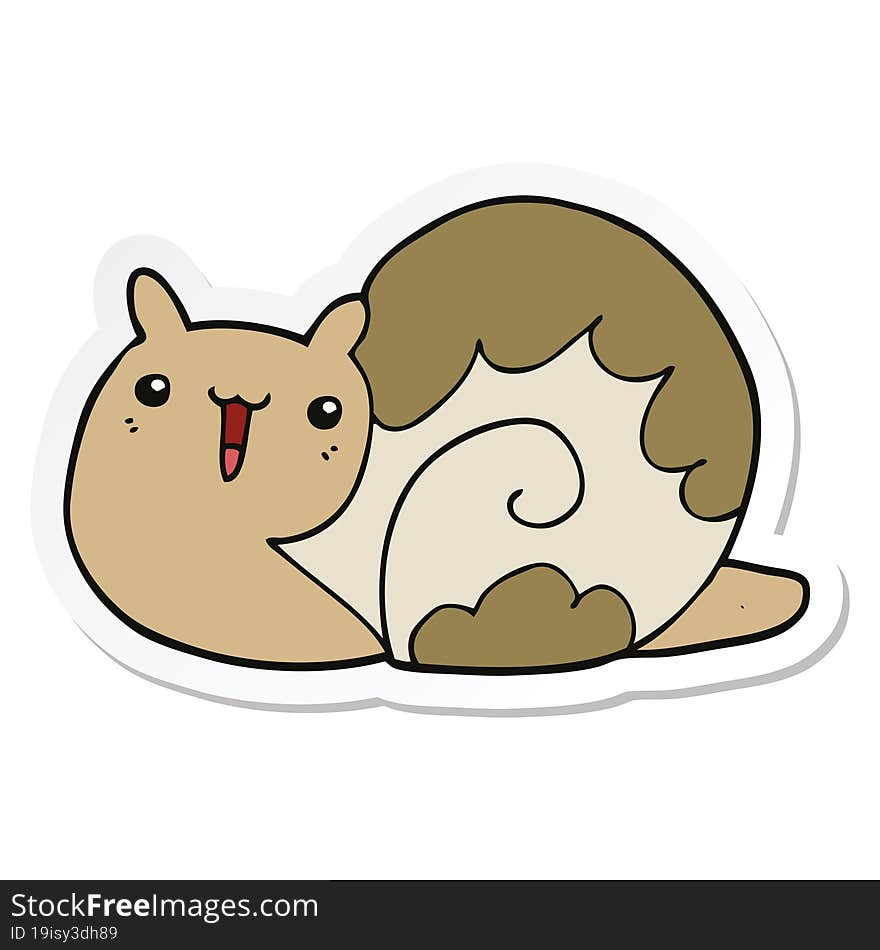 sticker of a cute cartoon snail