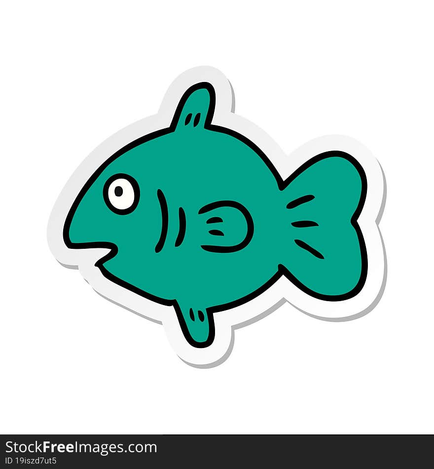 hand drawn sticker cartoon doodle of a marine fish