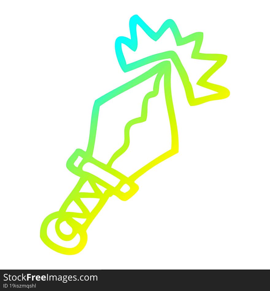 cold gradient line drawing cartoon sharp dagger