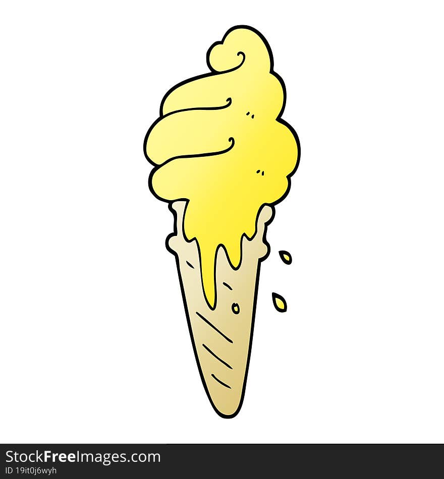 vector gradient illustration cartoon ice cream cone