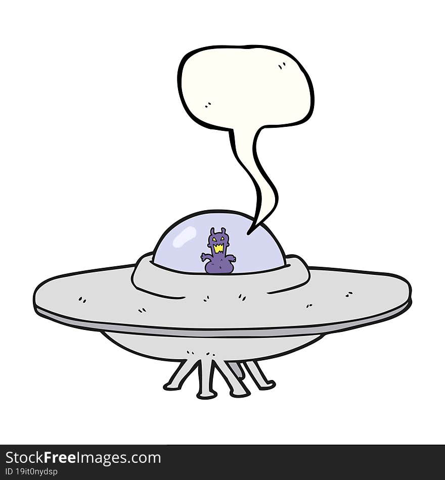 Speech Bubble Cartoon UFO