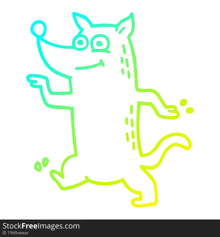 cold gradient line drawing cartoon funny dog