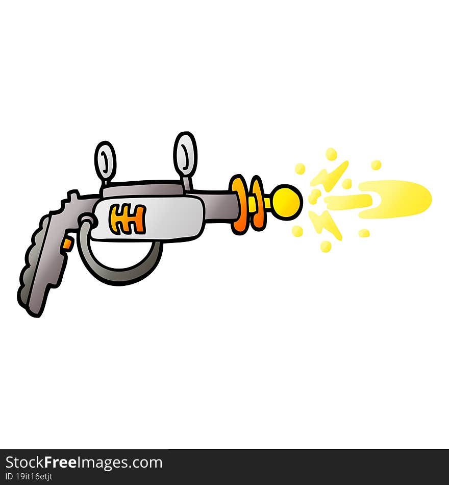 Vector Gradient Illustration Cartoon Ray Gun