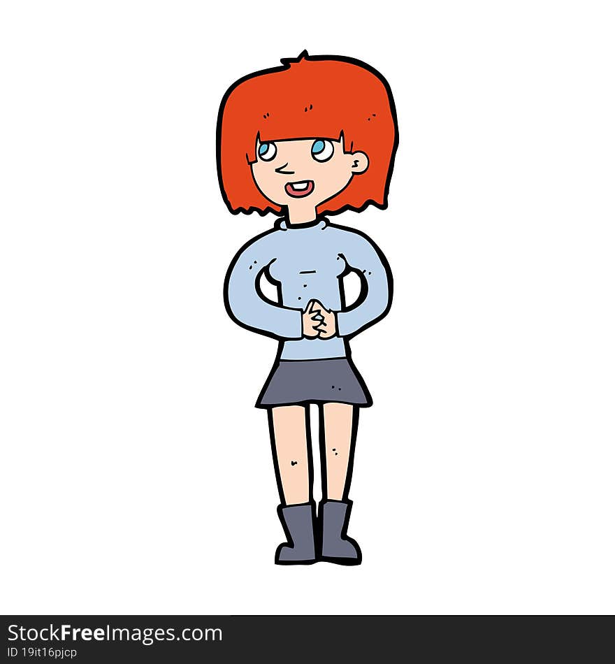 Cartoon Friendly Woman