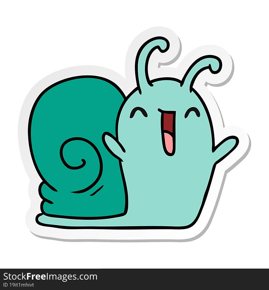 sticker cartoon kawaii happy cute snail